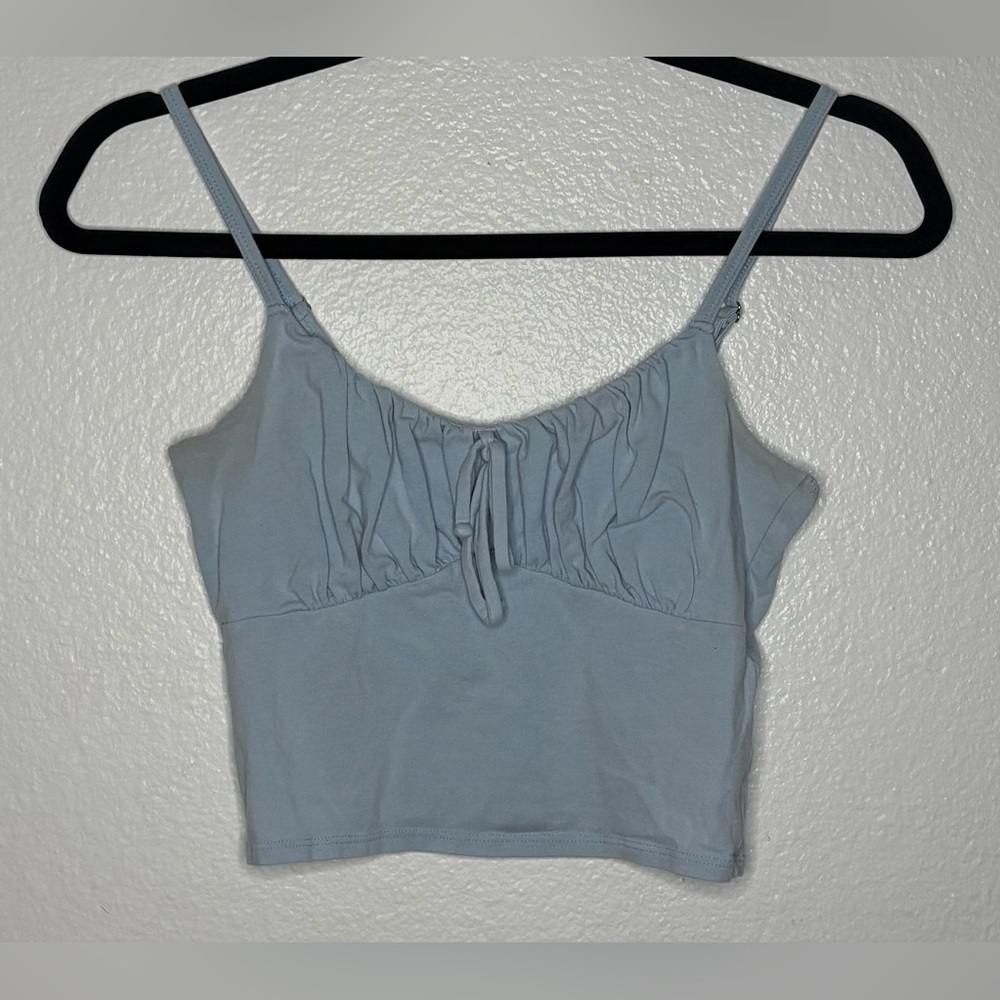 Light blue ruched cami top